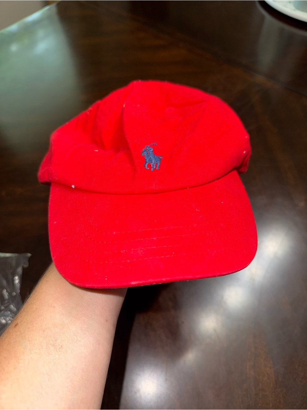 Polo-Style Red Cotton Baseball Cap size 4-7 years